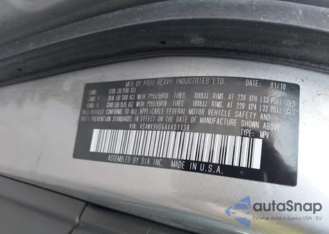 2010 Subaru Tribeca 3.6R Limited из США, поврежденный, VIN 4S4WX9HD6A4401138